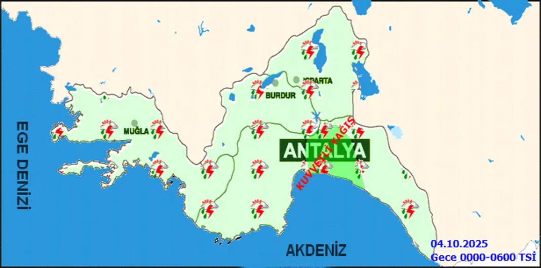 Antalya’da Kuvvetli Yağış Alarmı 7